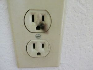 damaged electrical outlet